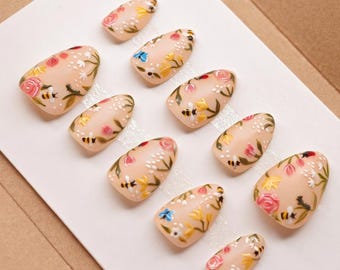 Wildflower Garden Press-On Nails