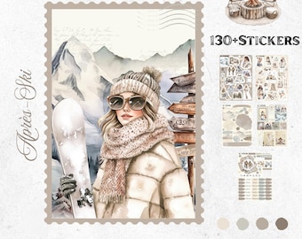 February Bullet Journal Stickers – Après-Ski | Mountain & Winter Theme | Holiday Planner Organization | Handmade Stickers