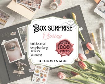 Mystery Box Stationery | Junk Journal & Bullet Journal Kit | Stickers, Notebook, Creative Supplies | Seasonal Surprise Box