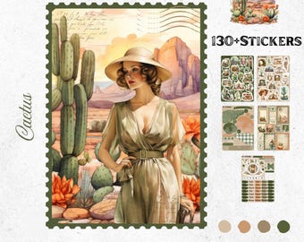 Bullet Journal Stickers – Cactus | Desert & Hot Summer Theme | Organization Planner | Handmade Stickers