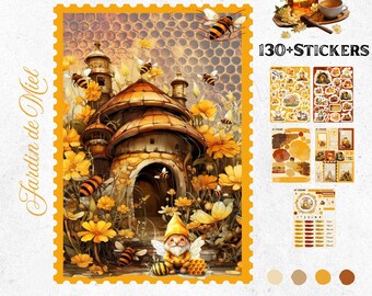 May Bullet Journal Stickers – Honey Garden | Bees & Flowers | Spring Planner Organization | Handmade Stickers