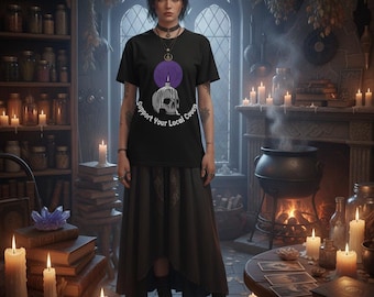 Support Your Local Coven T-Shirt, Witchy Graphic Tee, Garment Dyed Unisex Shirt, Aesthetic Witchcraft Top, Goth Clothing, Pagan Gift