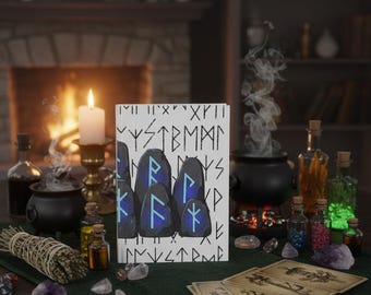 Book of Nordic Runes, Hardcover Matte Journal, Runic Divination Grimoire, Viking Aesthetic Notebook, Norse Pagan Gift, Elder Futhark Study