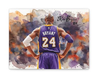 Kobe Bryant Lakers Watercolor Portrait Canvas