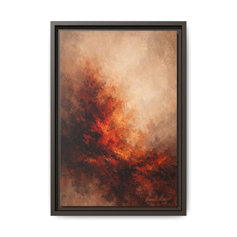 Ember Abstract Abstract Fire Expressionist Painting Matte Canvas Framed | Crimson ...