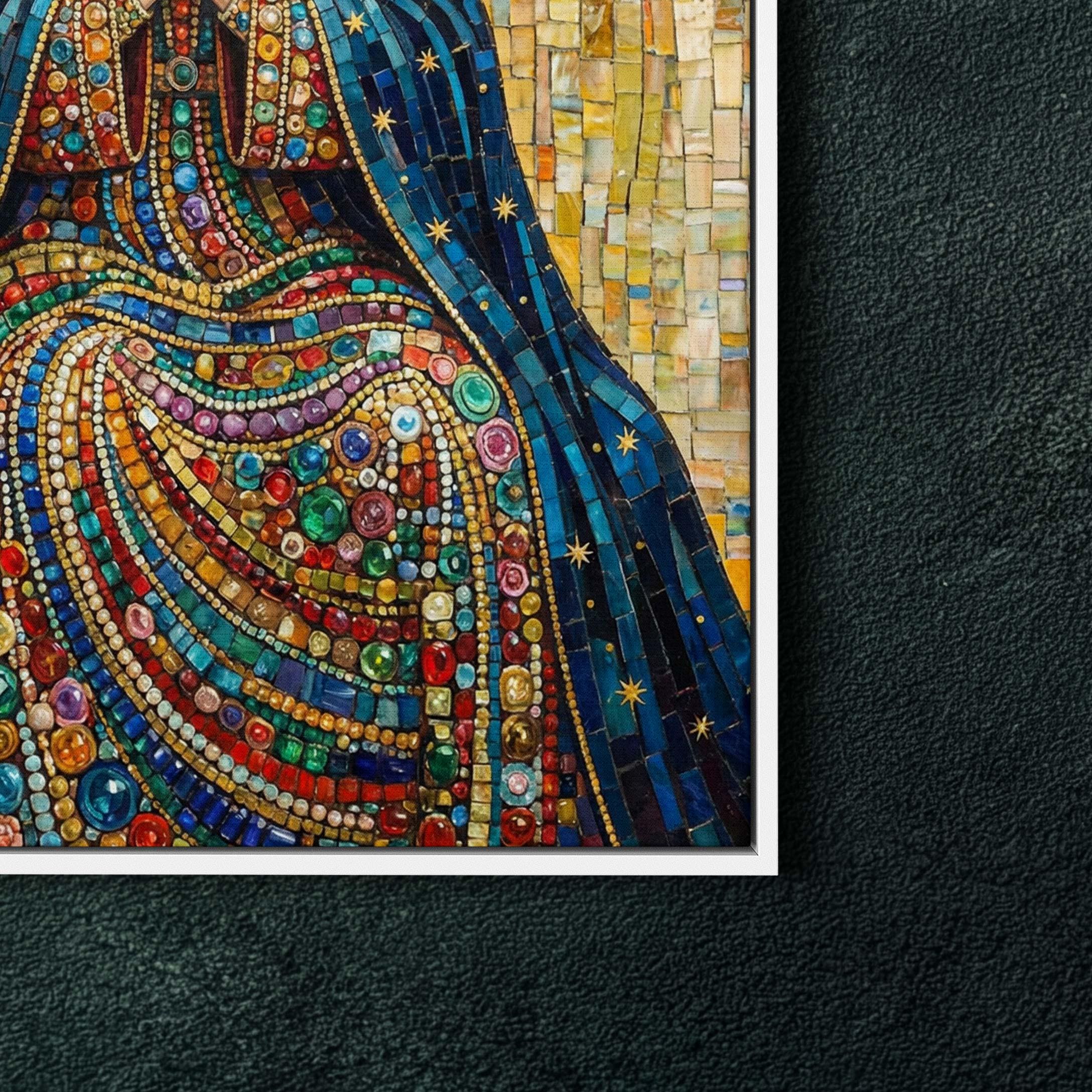 Lady of Guadalupe Framed Canvas Wall Art - Large Mosaic Virgin Mary ...