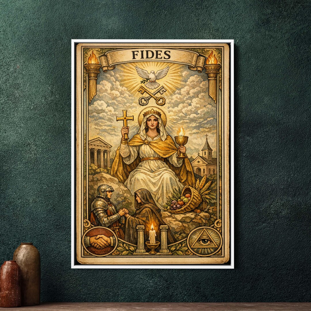 Fides Goddess Tarot Art Framed Canvas Print, Large Spiritual Wall Decor ...