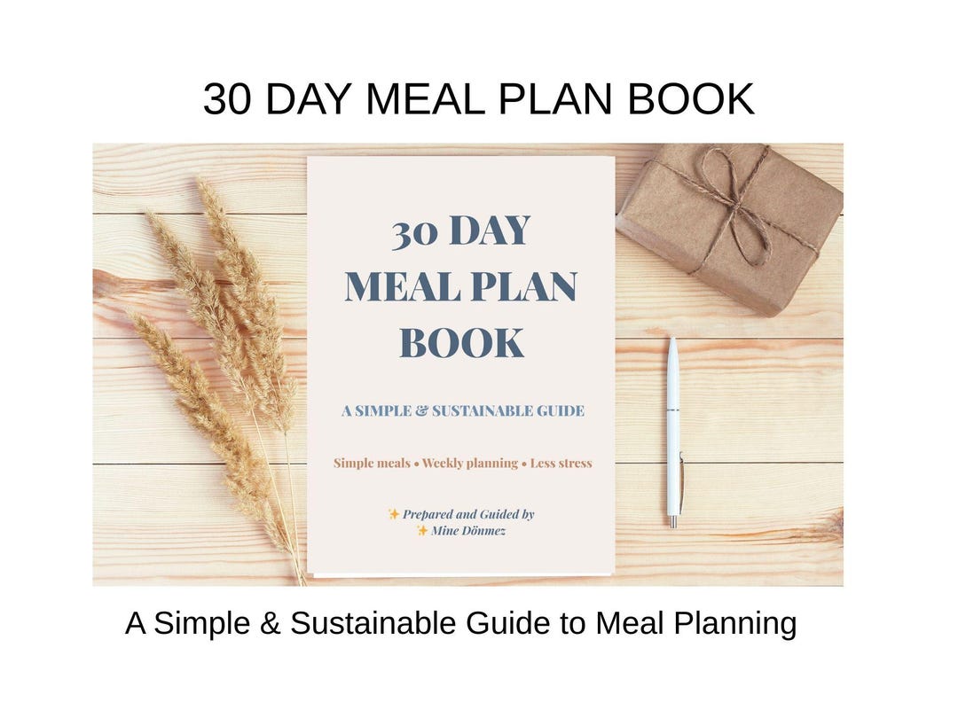 30 Day Meal Plan Book Printable Meal Planner Simple &