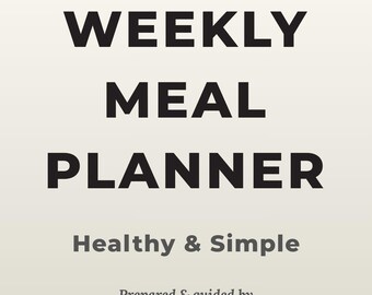 Planificador de comidas: planificador semanal de comidas, lista de la compra, PDF imprimible (A4 + Carta EE. UU.)