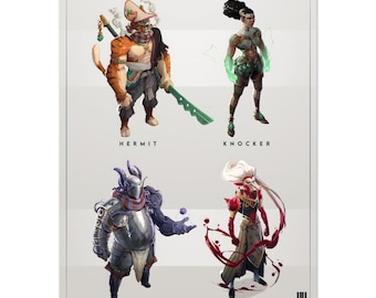 Poster "Scegli la tua classe" - Poster di personaggi fantasy, illustrazione originale ispirata a giochi e giochi di ruolo