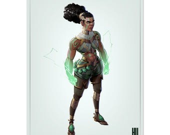 ジェイド・ノッカー – ファンタジーファイターポスター、オリジナルキャラクター、コンセプトアートイラスト