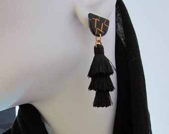 Black Tassel Earrings