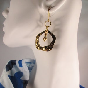 Hammered Brass Earrings