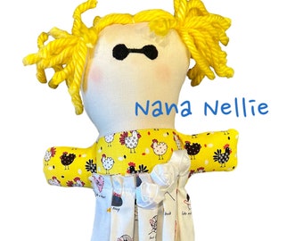 Nana doll, handmade cloth doll, handmade doll, nana