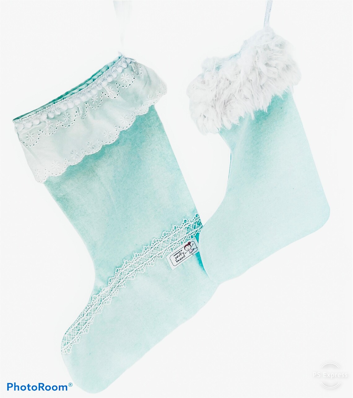 Baby Blue Christmas Stocking 