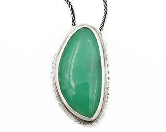 Chrysoprase Pendant Sterling Silver Le Chien Noir Minimalist Pendant Statement Necklace