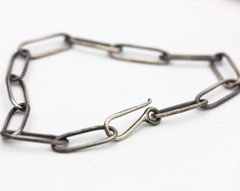 Sterling Silver Link Bracelet Le Chien Noir Handmade Links Boho Jewelry Unisex