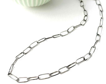 Esterlina Paperclip collar cadena hecha a mano collar unisex