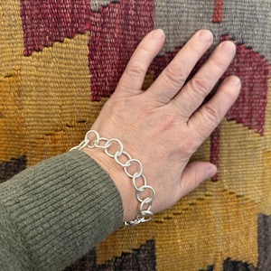 Handmade Link Bracelet Sterling Silver Classic Everyday Wear Unisex