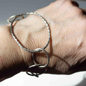 Handmade Link Bracelet Sterling Silver Organic Everyday Wear Unisex