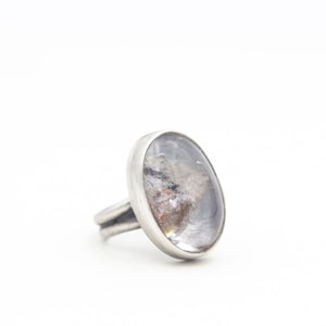 Lodolite Ring Sterling Silver Garden Quartz Boho Jewelry Statement Ring Size 7.25
