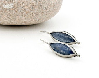 Kyanite Earrings Sterling Silver Boho Style Handmade Gift for Her