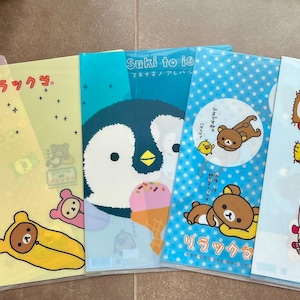 Japanese Document Folders - Sumikko Gurashi, Rilakkuma kawaii stationery