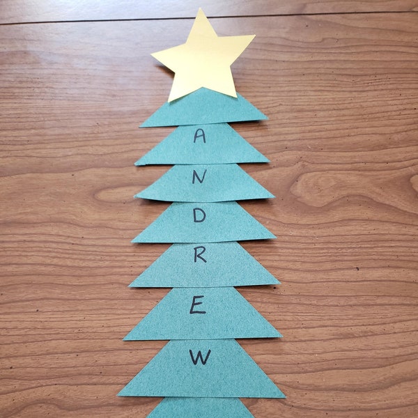 Paper Craft Christmas Tree Pre Cut Art Project for Child Preschooler, Home School, Daycare  Shipping Cost Included