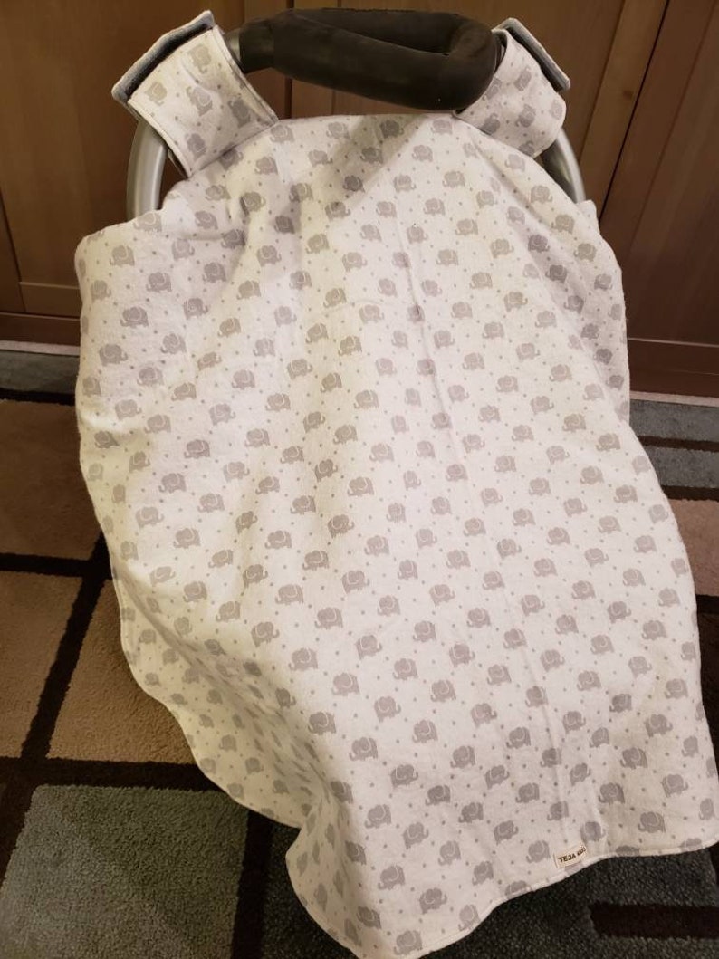 baby girl gray pink infant car seat cover canopy cover fit most infant car seat