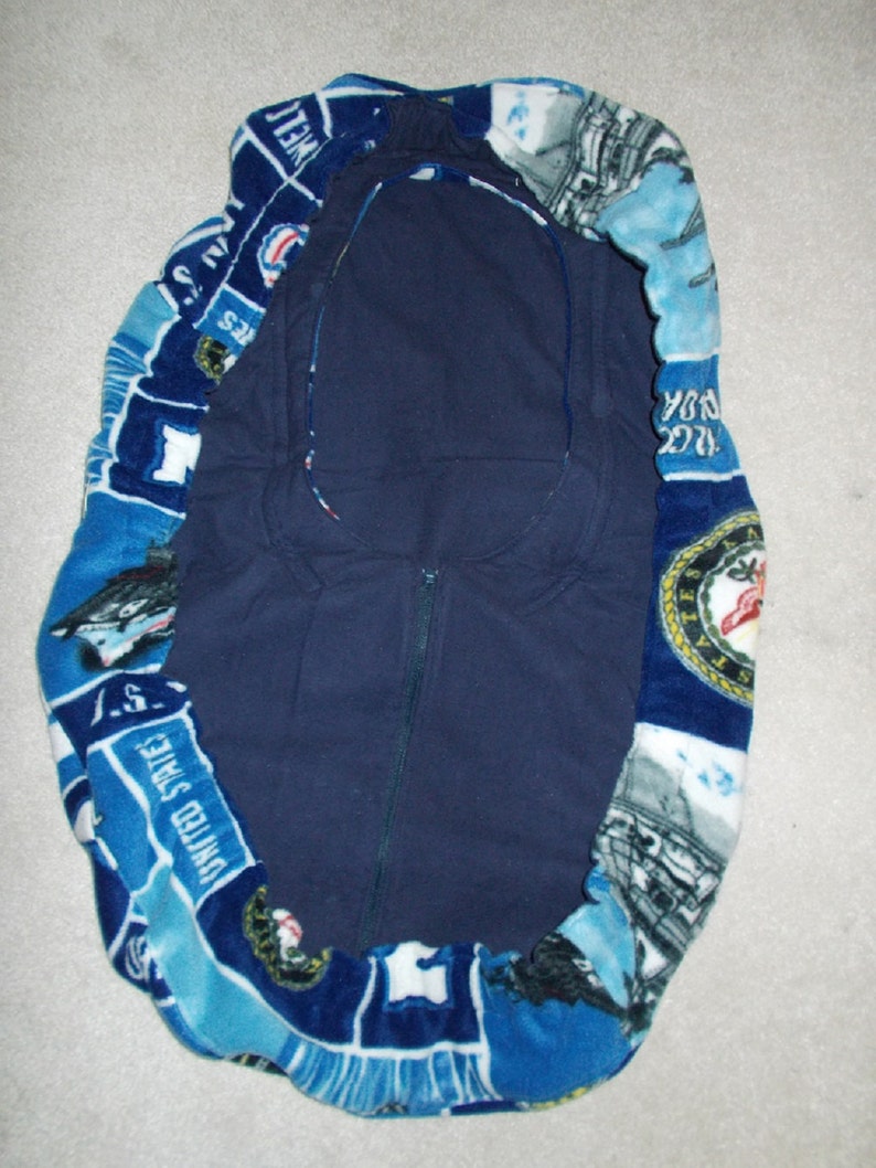 Navy Fleece Baby Boy Infant Car Seat Cover Battleships Etsy