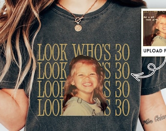 Custom Birthday Shirt, Vintage Photo Shirt, 30th Birthday Gift Custom Picture Shirt Vintage Birthday Shirt Vintage 40th Birthday Retro Shirt
