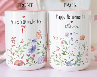Custom Special Education Retirement Mug, Retired SPED Teacher Era Mug, Personalized Teacher Retirement Gift, SLPs, OTs, School Psychologist