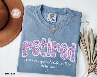 Camiseta Comfort Colors® Floral para Jubilados, Camiseta de Jubilación 2026, Camiseta de Jubilación para Profesores, Regalos de Jubilación para Compañeros de Trabajo, Regalo de Jubilación para Amigos