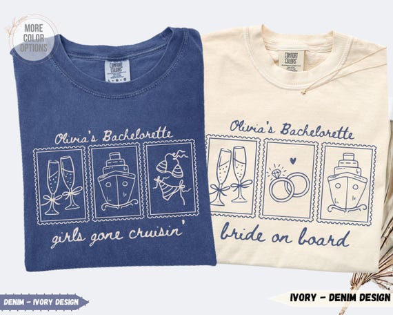 Custom Cruise Bachelorette Comfort Colors Shirt, Girls Gone Cruisin Tee, Bride On Board Matching Bach Party Shirts