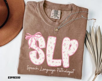 Comfort Colors® Speech Language Pathologist Shirt, Speech Therapy Shirt, Floral SLP T Shirt, SLP Shirt, SLP Gifts, Speech Therapist Gift