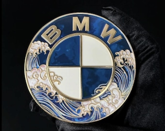 Emblema BMW Wave | Logotipo BMW personalizado | Regalo para entusiastas de los coches | Decoración para garaje | Emblema metálico de primera calidad