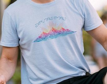 Explore More, Mountain Adventure Graphic Tee, Outdoor Travel Inspirational T-Shirt