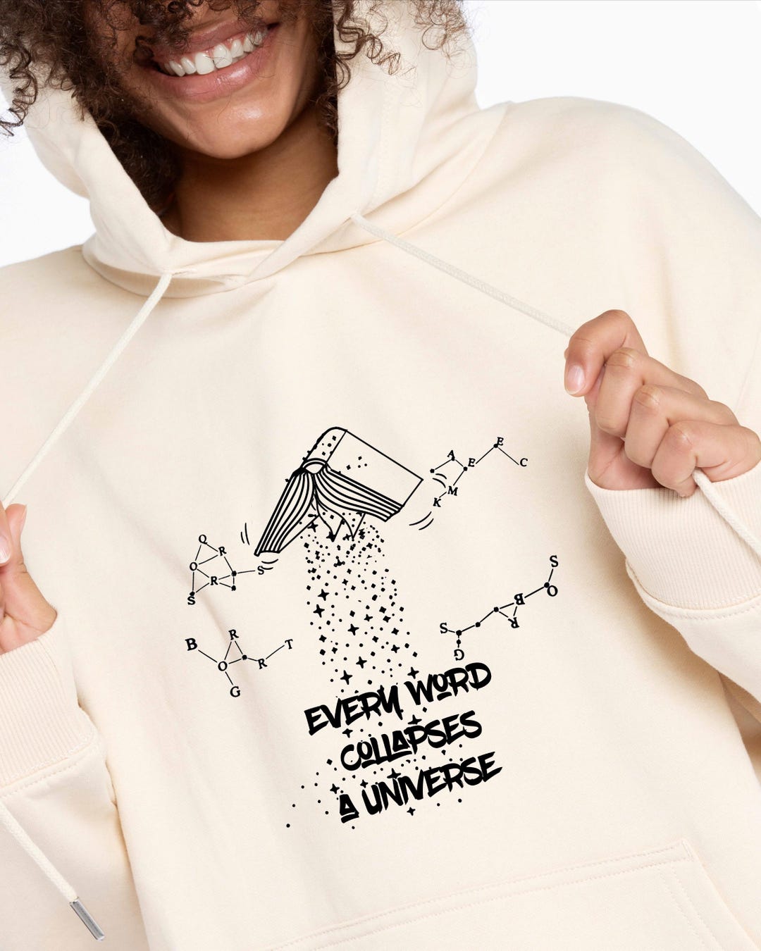 Minimalist Text Astral Design | Line Art Hoodie - Etsy