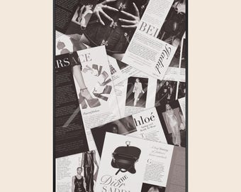 Black and White Fashion Magazine Heels Wall Art, Chic Vintage NYC Minimalist Poster Print, Living Room Bedroom Apartment Dorm Decor