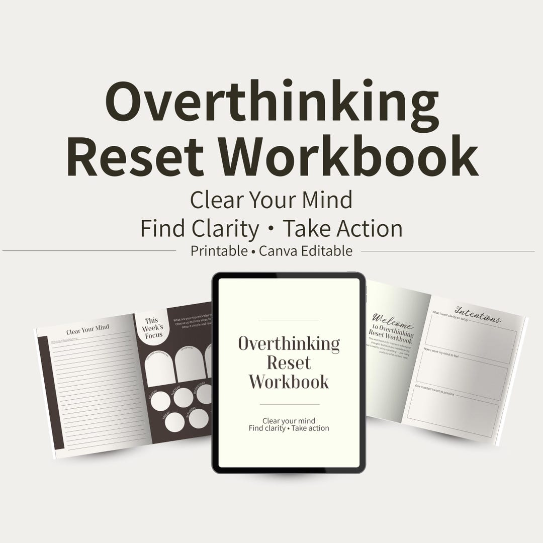 Overthinking Reset Workbook | Mental Clarity Journal (PDF Download) - Etsy