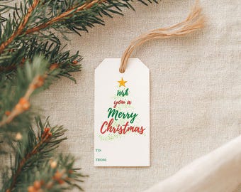 Printable Christmas Gift Tags | Instant Download Print-at-Home Christmas Tags | Minimalist Christmas Tags