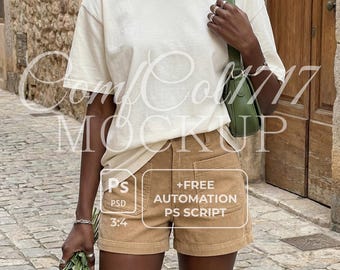 Comfort Colors 1717 Ivory Mockup C1717 Shirt Mockup Oversized T-Shirt Valentinstag Outdoor Street Style Ästethik PSD Automatik Script