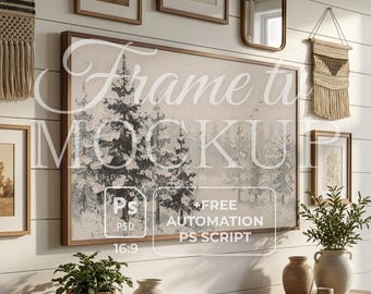 Rustikales Bauernhaus Mockup | Vintage Cottagecore Interieur | Antik Style Interior | -Rahmen TV 16:9 | Warmes, gemütliches Zuhause | Smart Objekt Layer
