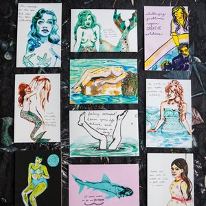 Mermaids and Witches Funny 10-Postcard Pack (4X6)