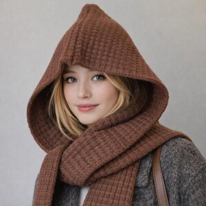 Écharpe-tube à Capuche Rayée - Laine Mélangée Acrylique - Style Bohème Gitan - Unisexe