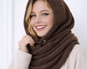 Knit Balaclava Hood Scarf – Warm Winter Neck Warmer, Korean Style