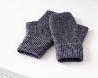 Wool Fingerless Knit Gloves – Minimalist Winter Hand Warmers