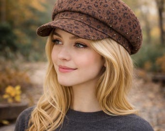 Leopard Print Beret Cap – Vintage Spice Girl Style