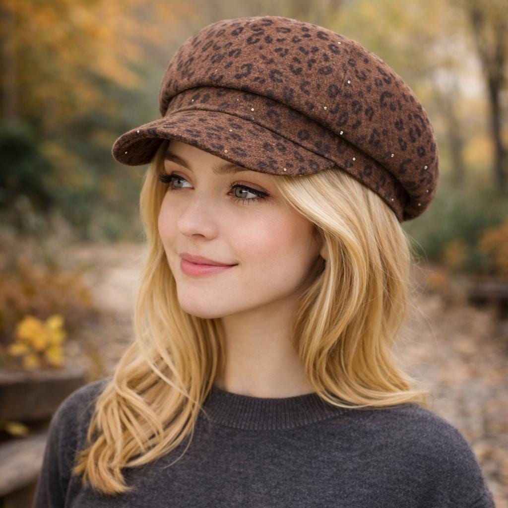 Leopard Newsboy Cap - Etsy display picture 3