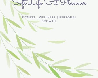 Fitness & Wellness Digital Planner | Soft Life Workout Planner | Personal Growth Journal | Self Care + Habit Tracker PDF